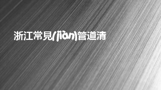 浙江常見(jiàn)管道清淤設(shè)備：揭秘清潔之王，解放城市血脈！